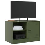Casa si Gradina - Mobilier - Comode si corpuri - Comode - Dulapuri TV 2 buc., verde maslina, 67x39x44 cm Otel - Infinity.ro