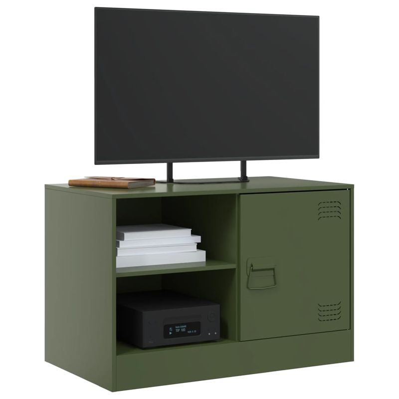 Casa si Gradina - Mobilier - Comode si corpuri - Comode - Dulapuri TV 2 buc., verde maslina, 67x39x44 cm Otel - Infinity.ro