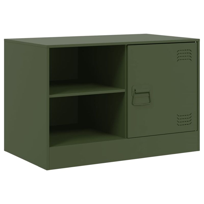 Casa si Gradina - Mobilier - Comode si corpuri - Comode - Dulapuri TV 2 buc., verde maslina, 67x39x44 cm Otel - Infinity.ro