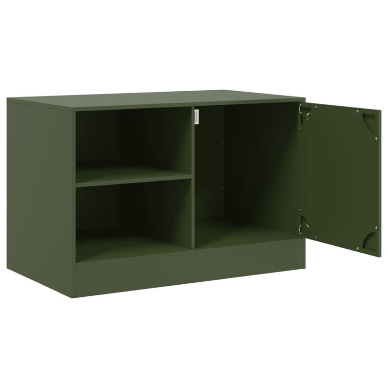 Casa si Gradina - Mobilier - Comode si corpuri - Comode - Dulapuri TV 2 buc., verde maslina, 67x39x44 cm Otel - Infinity.ro