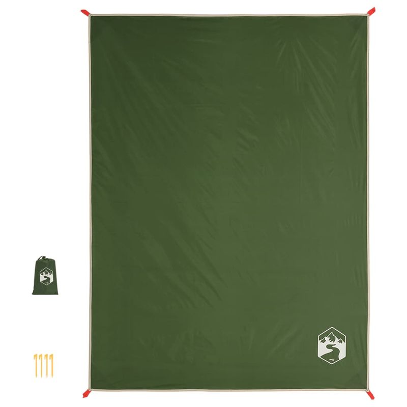 Sport si Outdoor - Camping - Accesorii camping si drumetii - Patura de picnic cu tarusi, verde, 205x155 cm - Infinity.ro