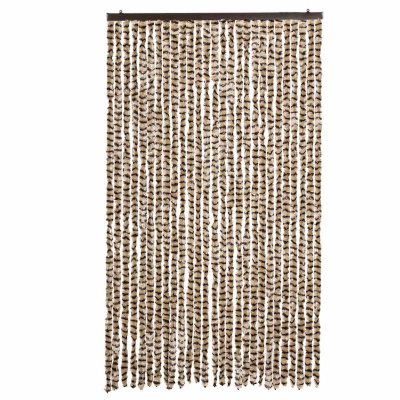 Casa si Gradina - Textile si covoare - Perdele si draperii - Perdele - Perdea pentru insecte, bej si maro, 118x220 cm, chenille - Infinity.ro