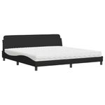 Casa si Gradina - Mobilier - Paturi si accesorii - Paturi - Pat cu saltea, negru, 200x200 cm, textil - Infinity.ro