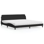 Casa si Gradina - Mobilier - Paturi si accesorii - Paturi - Pat cu saltea, negru, 200x200 cm, textil - Infinity.ro