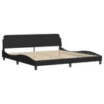 Casa si Gradina - Mobilier - Paturi si accesorii - Paturi - Pat cu saltea, negru, 200x200 cm, textil - Infinity.ro