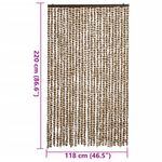 Casa si Gradina - Textile si covoare - Perdele si draperii - Perdele - Perdea pentru insecte, bej si maro, 118x220 cm, chenille - Infinity.ro