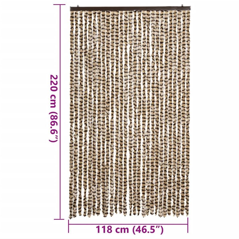 Casa si Gradina - Textile si covoare - Perdele si draperii - Perdele - Perdea pentru insecte, bej si maro, 118x220 cm, chenille - Infinity.ro