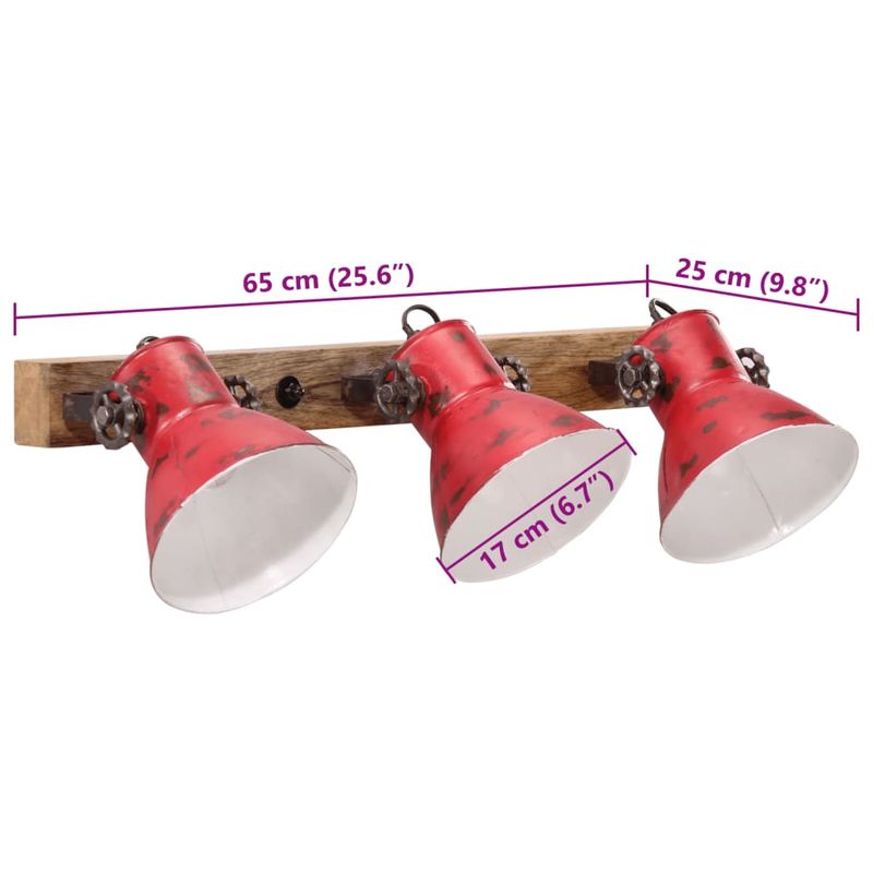 Casa si Gradina - Corpuri si surse de iluminat - Plafoniere, aplice si spoturi - Lampa de perete 25 W, rosu uzat, 65x25 cm, E27 - Infinity.ro
