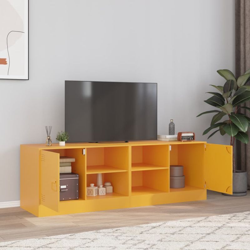 Casa si Gradina - Mobilier - Comode si corpuri - Comode - Comoda TV, 2 buc., galben mustar, 67x39x44 cm, otel - Infinity.ro