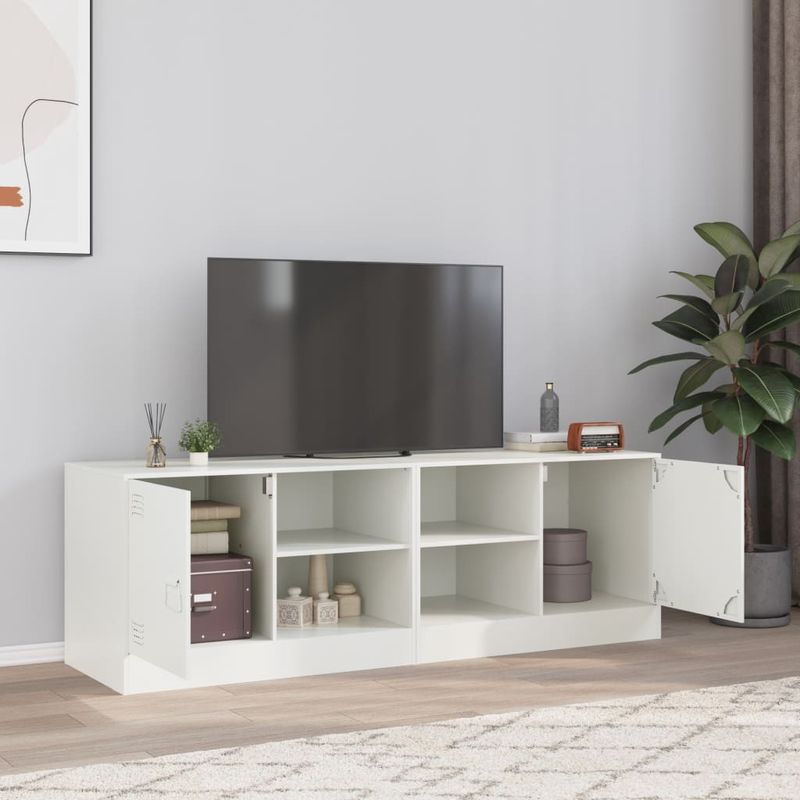 Casa si Gradina - Mobilier - Comode si corpuri - Comode - Dulapuri TV 2 buc., alb, 67x39x44 cm Otel - Infinity.ro