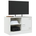 Casa si Gradina - Mobilier - Comode si corpuri - Comode - Dulapuri TV 2 buc., alb, 67x39x44 cm Otel - Infinity.ro