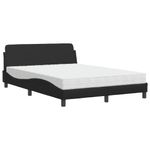Casa si Gradina - Mobilier - Paturi si accesorii - Paturi - Pat cu saltea, negru, 140x190 cm, piele ecologica - Infinity.ro