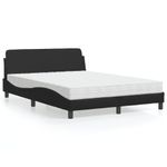 Casa si Gradina - Mobilier - Paturi si accesorii - Paturi - Pat cu saltea, negru, 140x190 cm, piele ecologica - Infinity.ro