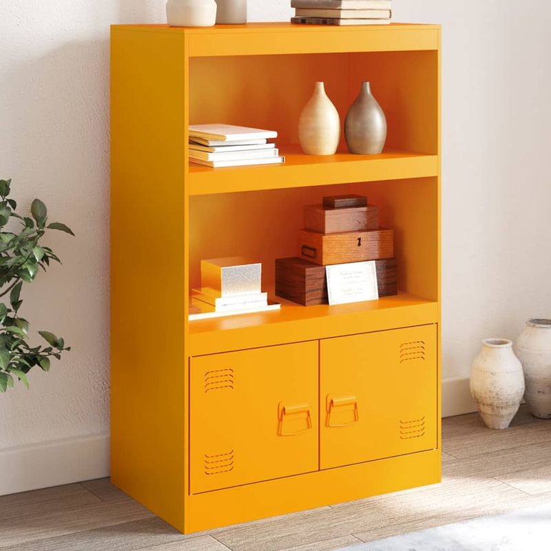 Casa si Gradina - Mobilier - Comode si corpuri - Comode - Noptiera, galben mustar, 67x39x107 cm otel - Infinity.ro