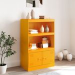 Casa si Gradina - Mobilier - Comode si corpuri - Comode - Noptiera, galben mustar, 67x39x107 cm otel - Infinity.ro