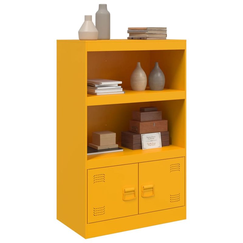 Casa si Gradina - Mobilier - Comode si corpuri - Comode - Noptiera, galben mustar, 67x39x107 cm otel - Infinity.ro