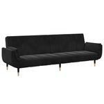 Casa si Gradina - Mobilier - Canapele si coltare - Canapele - Canapea extensibila cu taburet, 2 locuri, negru, catifea - Infinity.ro