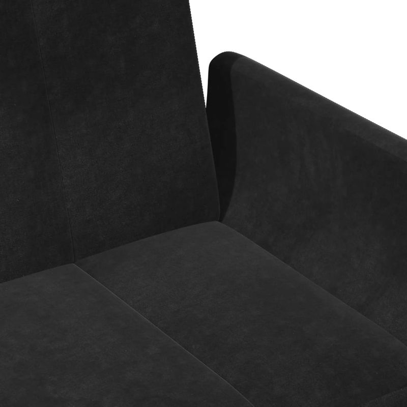 Casa si Gradina - Mobilier - Canapele si coltare - Canapele - Canapea extensibila cu taburet, 2 locuri, negru, catifea - Infinity.ro