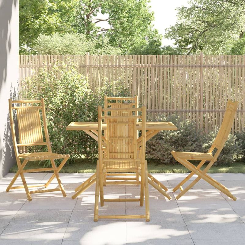 Casa si Gradina - Gradina si terasa - Mobilier exterior - Seturi mobila gradina - Set mobilier de gradina, 5 piese, bambus, model fără cotieră - Infinity.ro