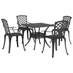 Casa si Gradina - Gradina si terasa - Mobilier exterior - Seturi mobila gradina - Set mobilier de gradina, 5 piese, negru, aluminiu turnat - Infinity.ro