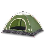 Sport si Outdoor - Camping - Corturi camping - Cort de camping pentru 3 persoane, setare rapida, verde - Infinity.ro