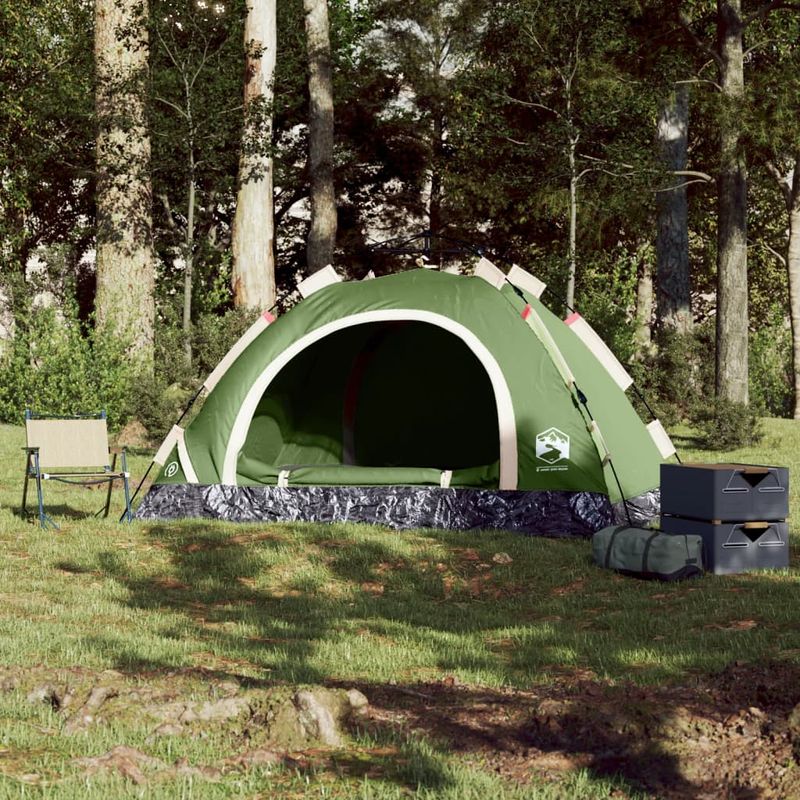 Sport si Outdoor - Camping - Corturi camping - Cort de camping pentru 3 persoane, setare rapida, verde - Infinity.ro