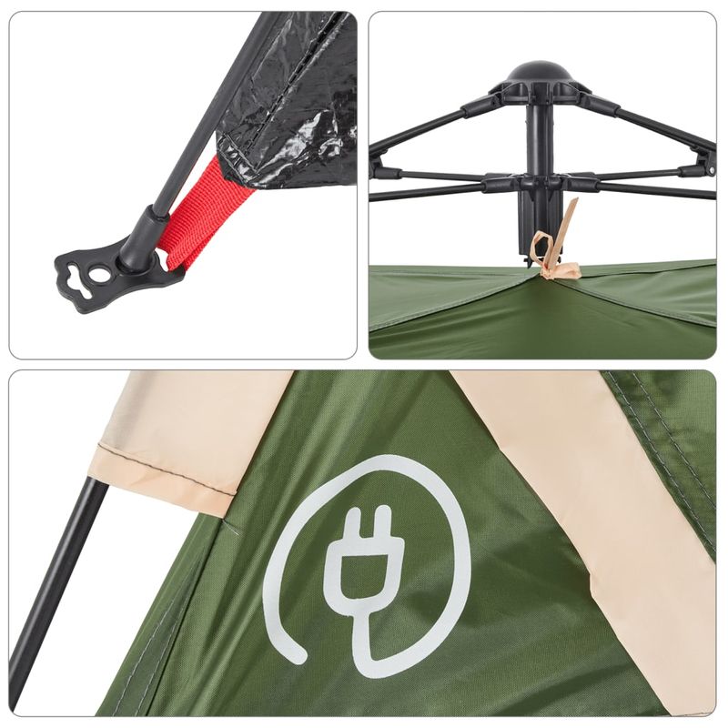 Sport si Outdoor - Camping - Corturi camping - Cort de camping pentru 3 persoane, setare rapida, verde - Infinity.ro
