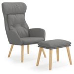 Casa si Gradina - Mobilier - Scaune si fotolii - Fotolii - Fotoliu de relaxare cu taburet, gri deschis, textil - Infinity.ro