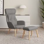 Casa si Gradina - Mobilier - Scaune si fotolii - Fotolii - Fotoliu de relaxare cu taburet, gri deschis, textil - Infinity.ro