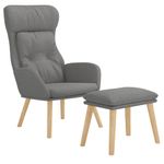 Casa si Gradina - Mobilier - Scaune si fotolii - Fotolii - Fotoliu de relaxare cu taburet, gri deschis, textil - Infinity.ro