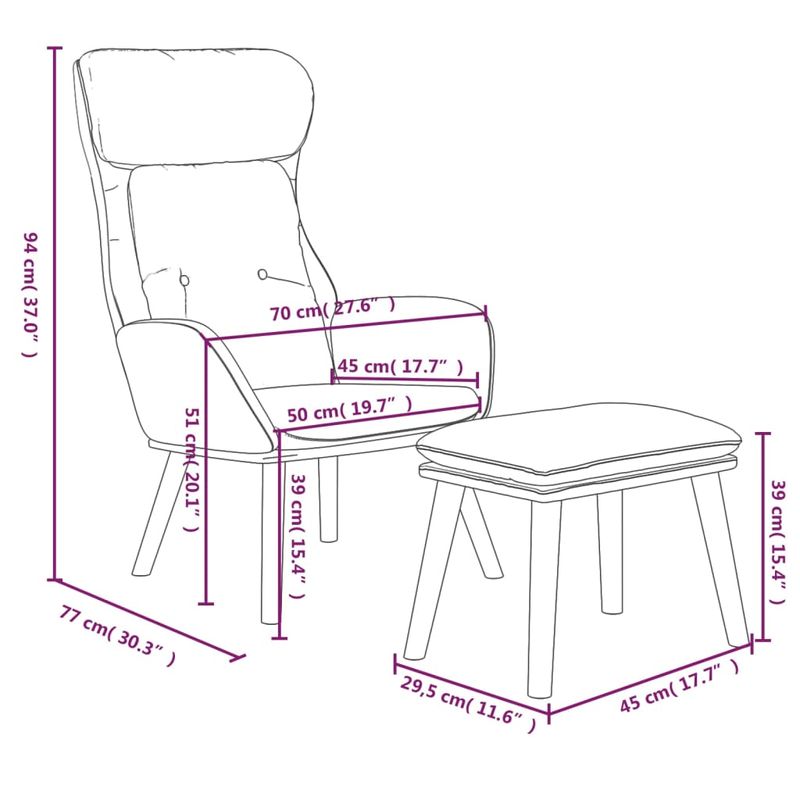 Casa si Gradina - Mobilier - Scaune si fotolii - Fotolii - Fotoliu de relaxare cu taburet, gri deschis, textil - Infinity.ro