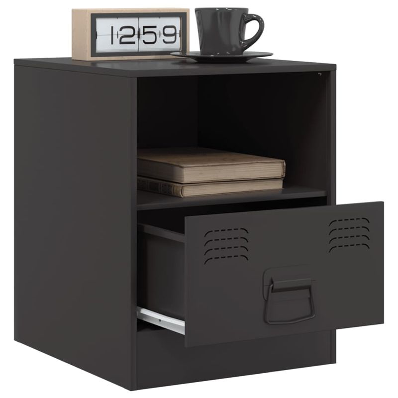 Casa si Gradina - Mobilier - Comode si corpuri - Noptiere - Noptiera, negru, 34,5x39x44 cm, otel - Infinity.ro