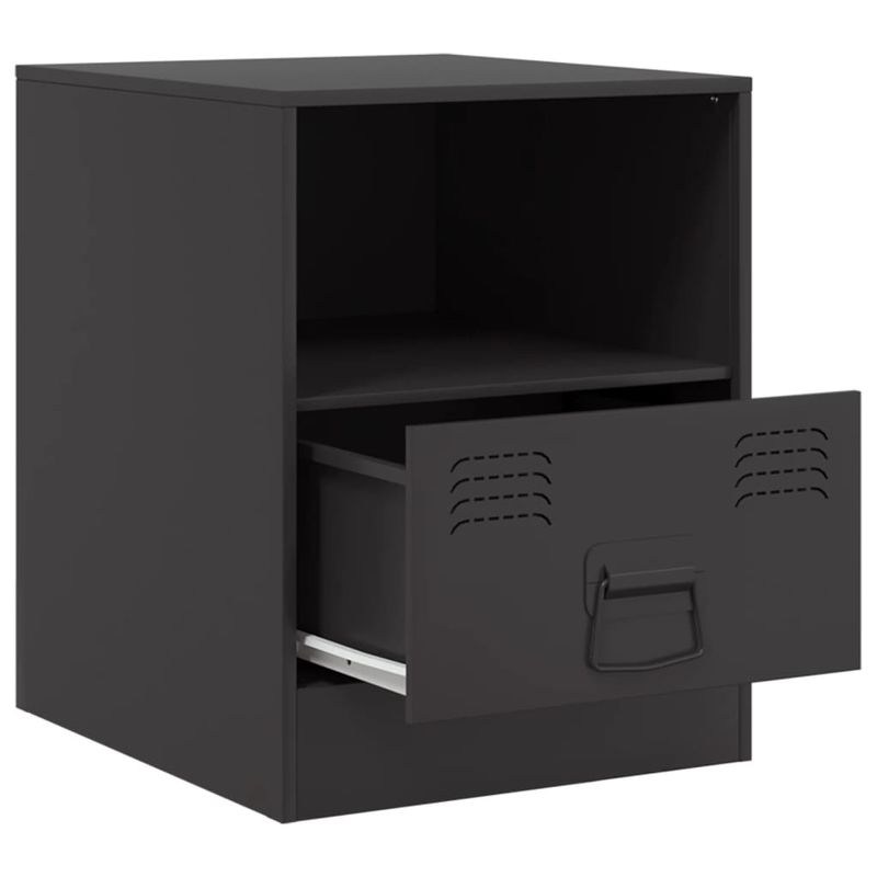 Casa si Gradina - Mobilier - Comode si corpuri - Noptiere - Noptiera, negru, 34,5x39x44 cm, otel - Infinity.ro