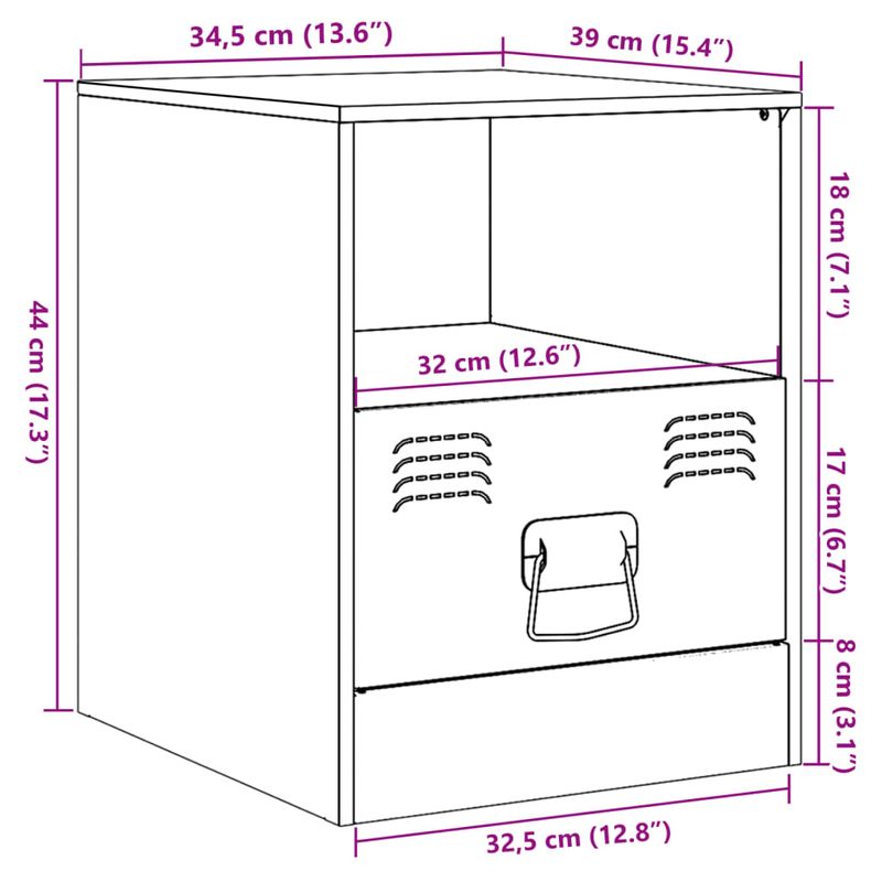 Casa si Gradina - Mobilier - Comode si corpuri - Noptiere - Noptiera, negru, 34,5x39x44 cm, otel - Infinity.ro