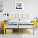 Casa si Gradina - Mobilier - Comode si corpuri - Noptiere - Noptiere, 2 buc., galben muștar mustar, 34,5x39x44 cm, otel - Infinity.ro
