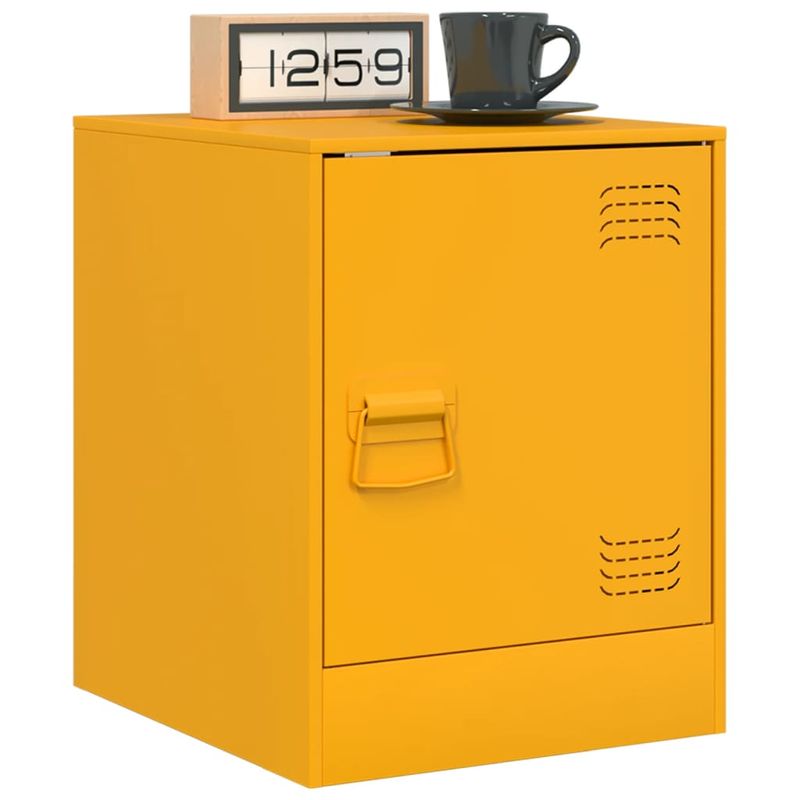 Casa si Gradina - Mobilier - Comode si corpuri - Noptiere - Noptiere, 2 buc., galben muștar mustar, 34,5x39x44 cm, otel - Infinity.ro