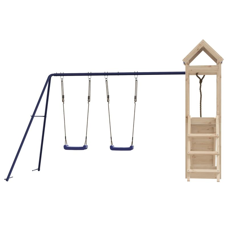 Jucarii, Copii si Bebe - Jucarii si jocuri - Jucarii de exterior - Spatii de joaca si accesorii - Set de joaca pentru exterior, lemn masiv de pin - Infinity.ro