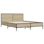 Casa si Gradina - Mobilier - Paturi si accesorii - Paturi - Cadru de pat, stejar sonoma, 150x200cm, lemn prelucrat si metal - Infinity.ro