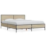 Casa si Gradina - Mobilier - Paturi si accesorii - Paturi - Cadru de pat, stejar sonoma, 150x200cm, lemn prelucrat si metal - Infinity.ro