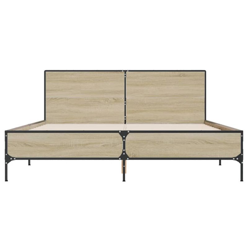 Casa si Gradina - Mobilier - Paturi si accesorii - Paturi - Cadru de pat, stejar sonoma, 150x200cm, lemn prelucrat si metal - Infinity.ro