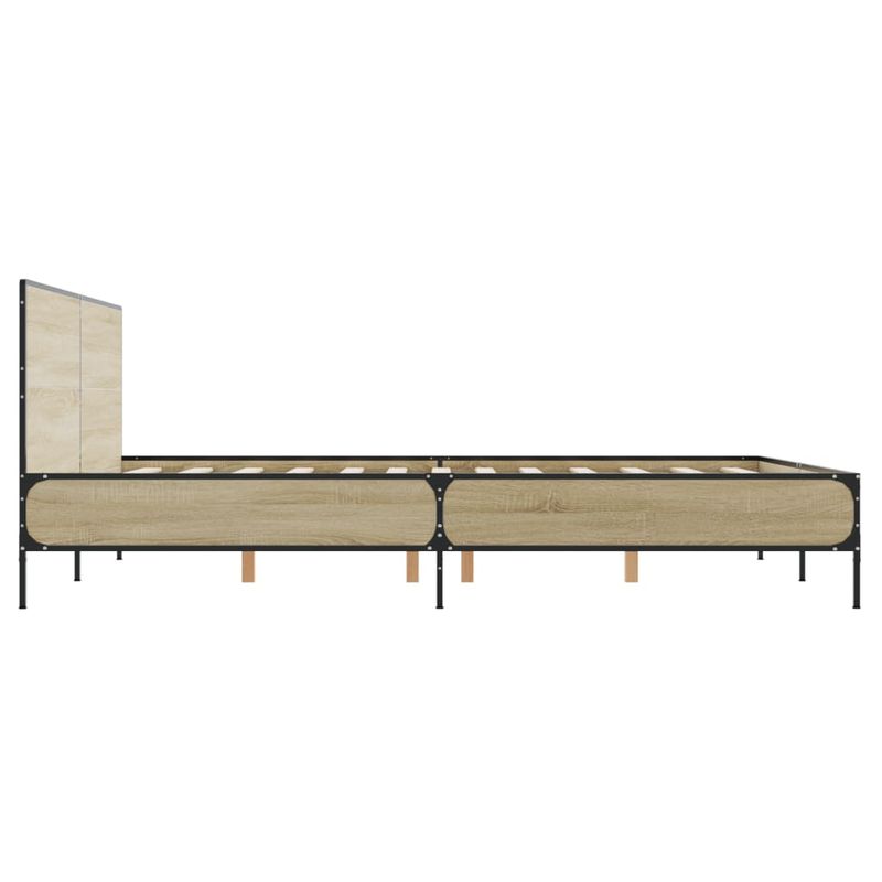 Casa si Gradina - Mobilier - Paturi si accesorii - Paturi - Cadru de pat, stejar sonoma, 150x200cm, lemn prelucrat si metal - Infinity.ro