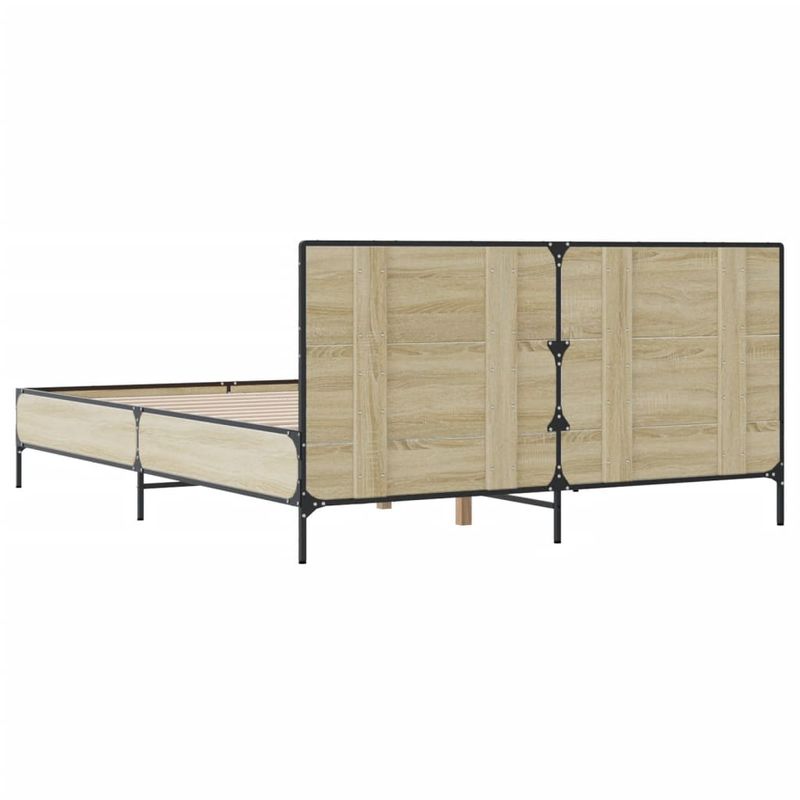 Casa si Gradina - Mobilier - Paturi si accesorii - Paturi - Cadru de pat, stejar sonoma, 150x200cm, lemn prelucrat si metal - Infinity.ro