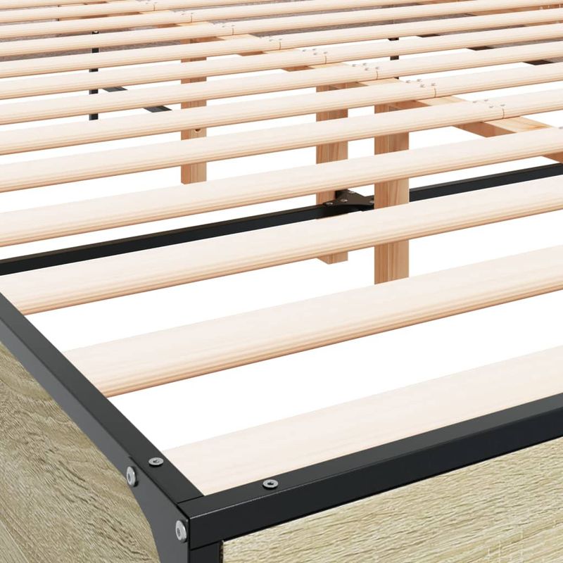 Casa si Gradina - Mobilier - Paturi si accesorii - Paturi - Cadru de pat, stejar sonoma, 150x200cm, lemn prelucrat si metal - Infinity.ro