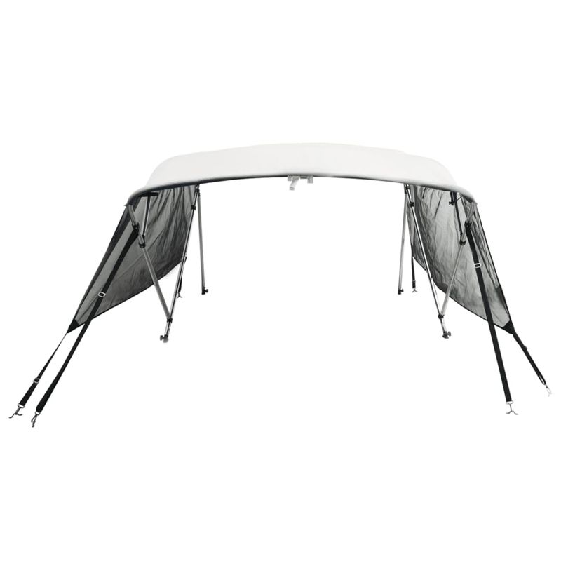 Auto si Moto - Ambarcatiuni - Accesorii ambarcatiuni - Parasolar Bimini 4 arcuri pereti din plasa 243x(185-198)x137 cm, alb - Infinity.ro
