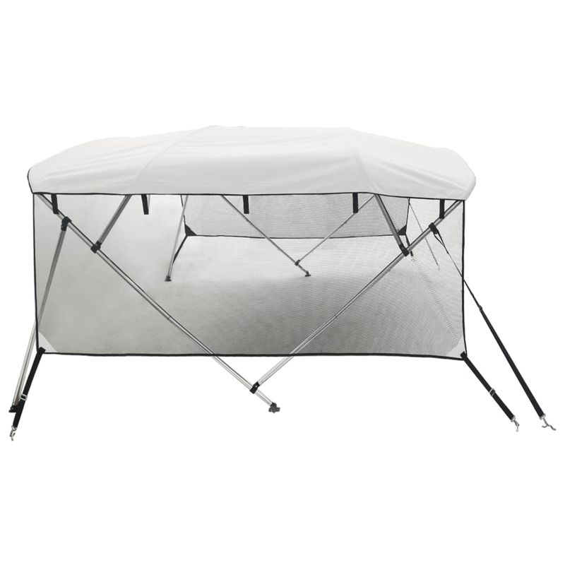 Auto si Moto - Ambarcatiuni - Accesorii ambarcatiuni - Parasolar Bimini 4 arcuri pereti din plasa 243x(185-198)x137 cm, alb - Infinity.ro
