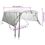 Auto si Moto - Ambarcatiuni - Accesorii ambarcatiuni - Parasolar Bimini 4 arcuri pereti din plasa 243x(185-198)x137 cm, alb - Infinity.ro