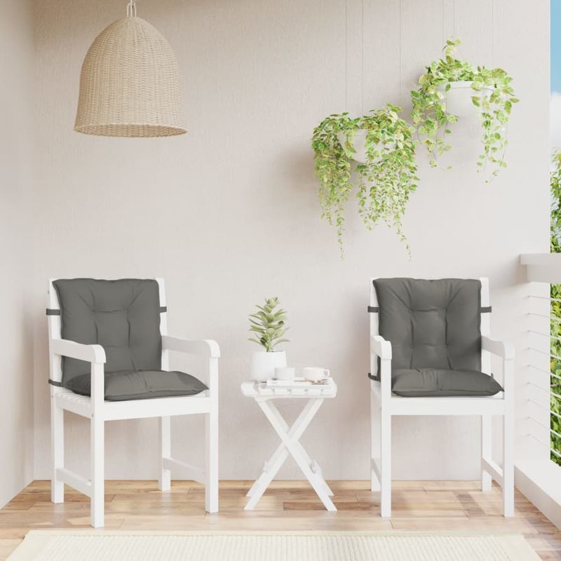 Casa si Gradina - Textile si covoare - Perne si pilote - Perne decorative - Perne scaun cu spatar scund 2 buc. melanj gri 100x50x7cm textil, gri închis melange - Infinity.ro