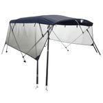 Auto si Moto - Ambarcatiuni - Accesorii ambarcatiuni - Parasolar Bimini 3 arcuri pereti din plasa 183x(185-198)x137 cm, albastru și negru - Infinity.ro