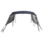 Auto si Moto - Ambarcatiuni - Accesorii ambarcatiuni - Parasolar Bimini 3 arcuri pereti din plasa 183x(185-198)x137 cm, albastru și negru - Infinity.ro