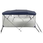 Auto si Moto - Ambarcatiuni - Accesorii ambarcatiuni - Parasolar Bimini 3 arcuri pereti din plasa 183x(185-198)x137 cm, albastru și negru - Infinity.ro